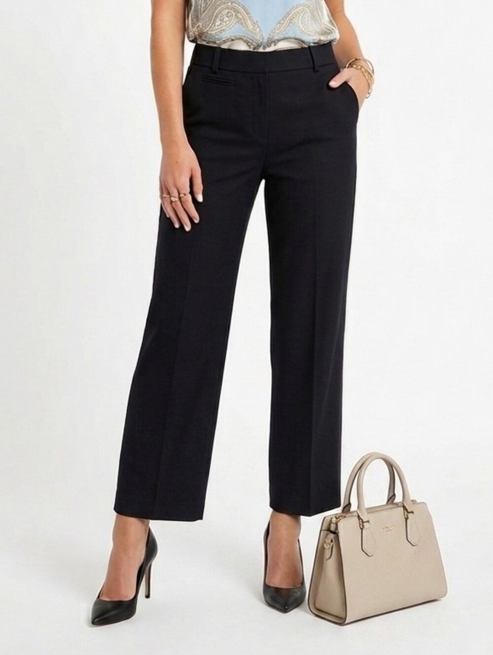 Authentic Chloé Wool Wide Leg Trousers Pants Black Size 42 France US 10